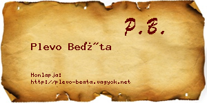Plevo Beáta névjegykártya